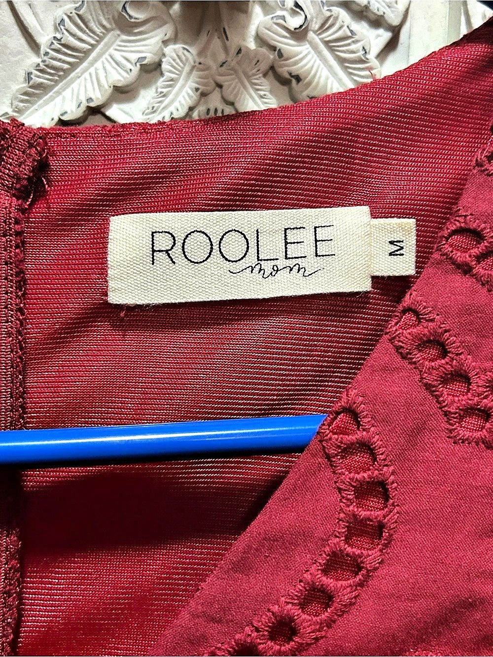 Roolee Roolee Mom Red Eyelet Ruffle Dress, Red, Medium - Picture 5 of 12